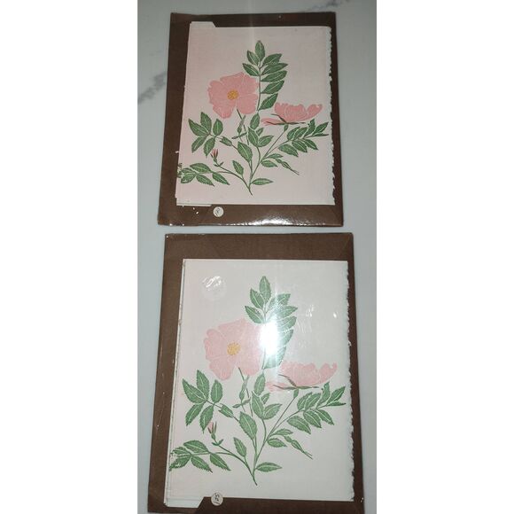 Lot of 2 NEW Sealed Vintage Gwen Frostic Wood Block Print Flowers Combination Ca - Picture 3 of 4